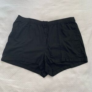 Old Navy black high rise linen blend pull on elastic waist stretch casual shorts